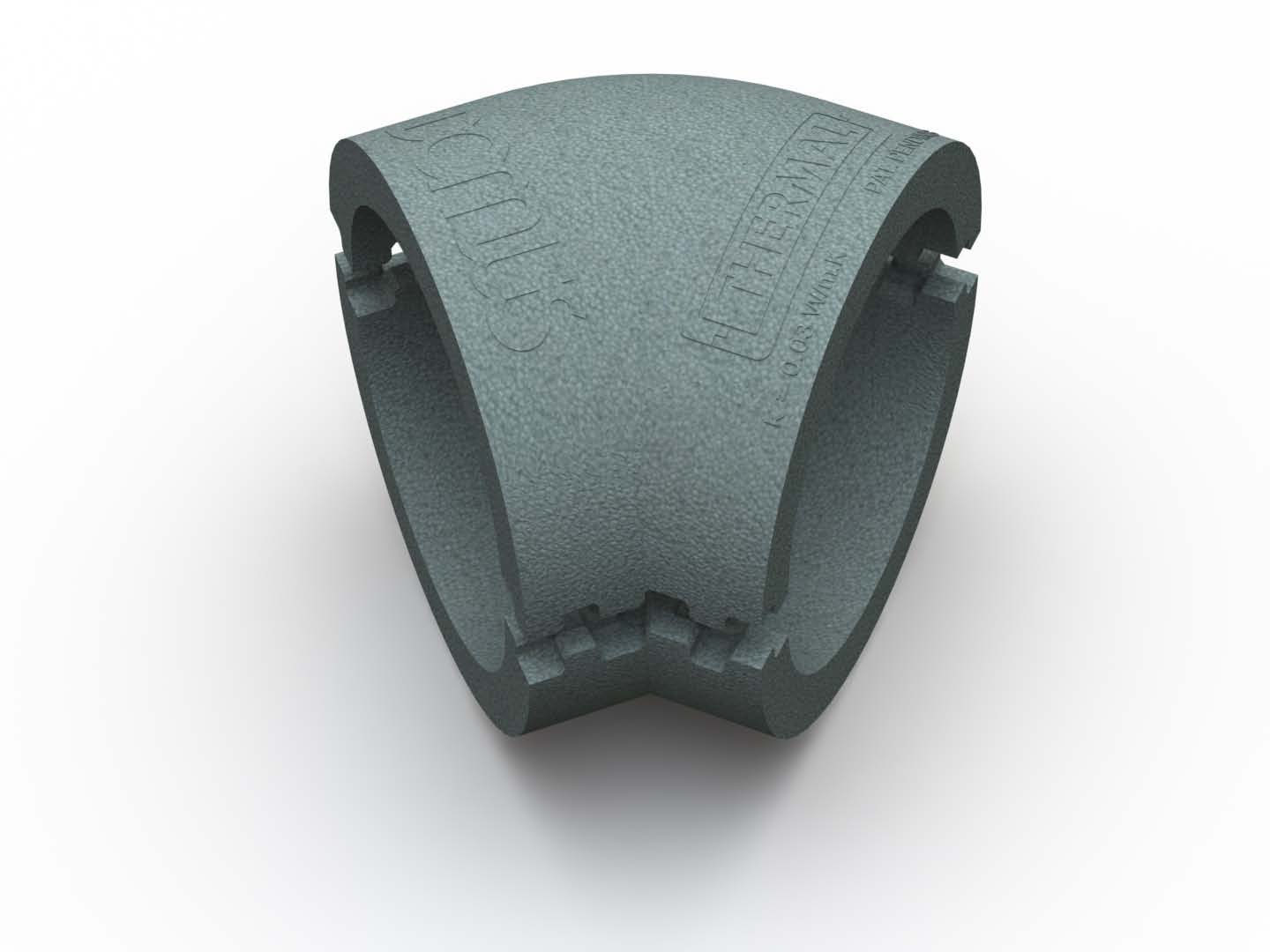 EasiPipe 125 Rigid Duct Insulation 45º Horizontal bend