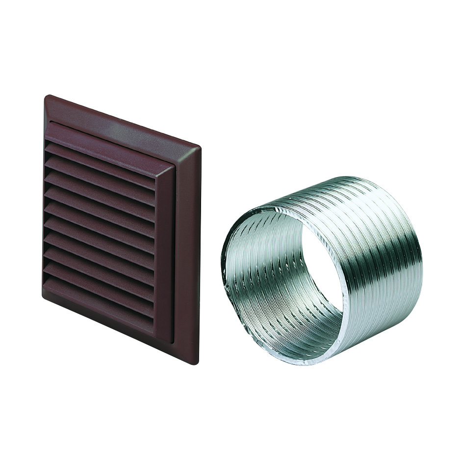 Axial 100mm Wall Fixing Kit: Grille, Gravity Flaps for frame and hose