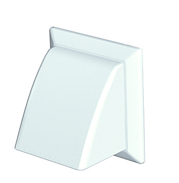 Rigid Duct Outlet Cowled with Damper 100mm White