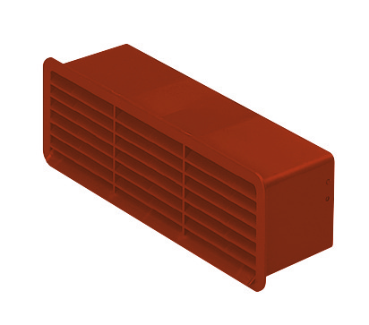 Rigid Duct Outlet Airbrick with Damper 204×60 Terracotta