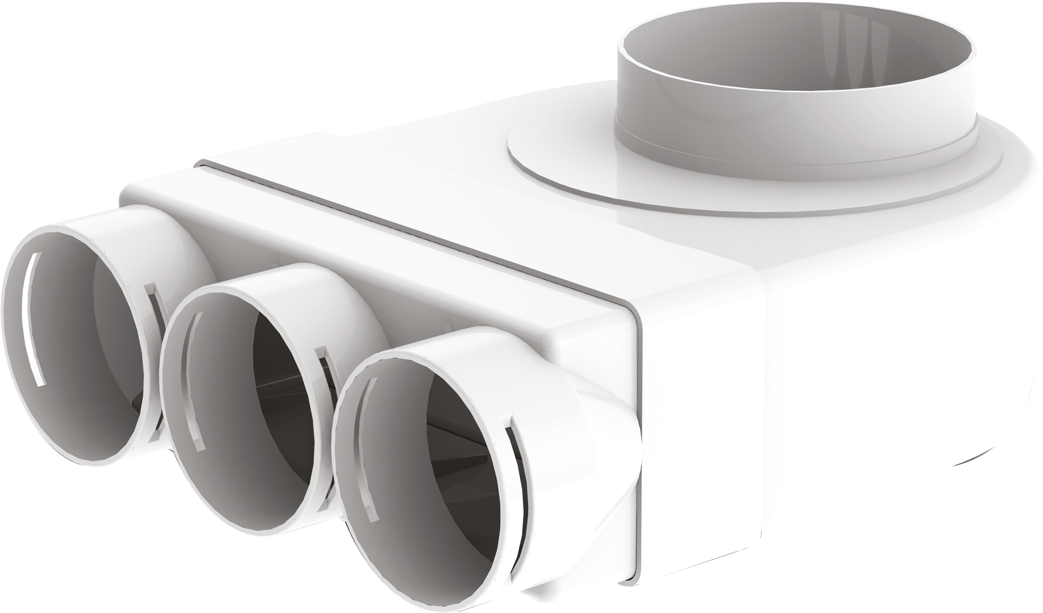 Domus Adapt Plenum with 3x75mm Radial Sockets 125mm