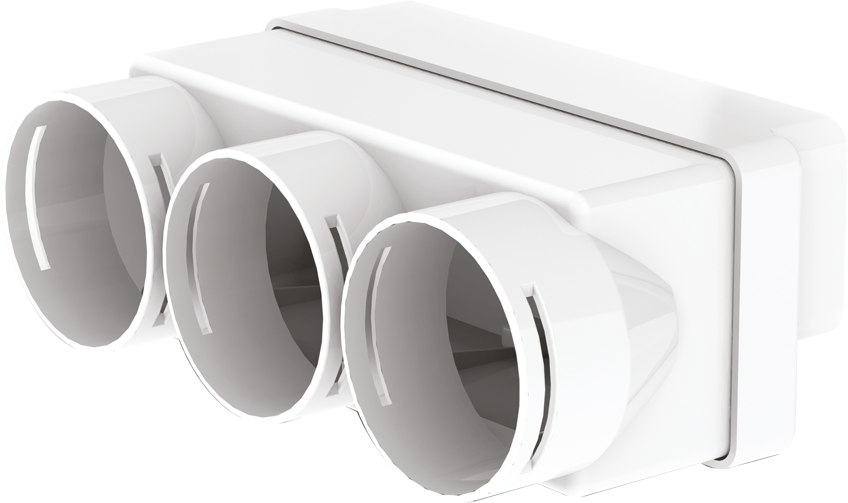 Adapt 220x90mm T Piece 3xØ75mm Radial Sockets 3 from Branch