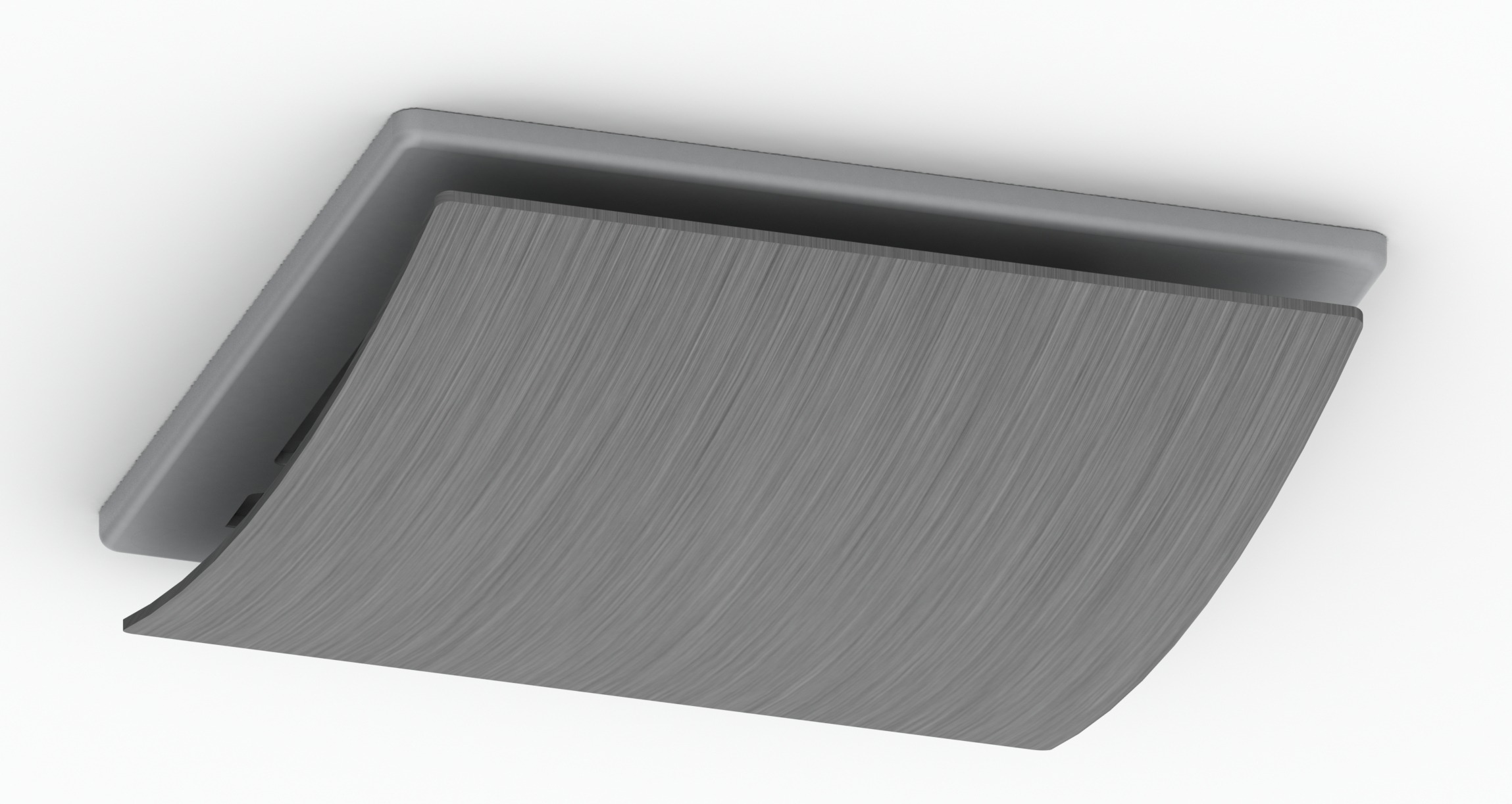 Architectural Room Terminal Curved 125mm Brushed Metal