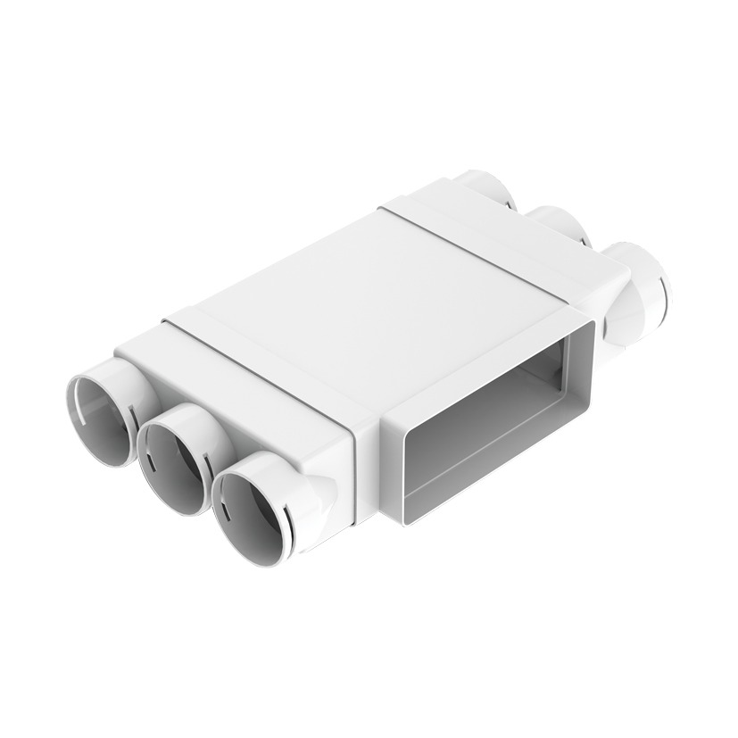 Adapt 220x90mm T Piece 6xØ75mm Radial Sockets