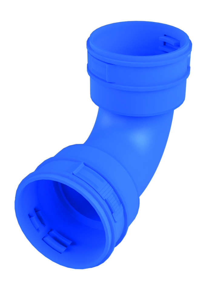 Semi-Rigid 90 degree duct connector 75mm